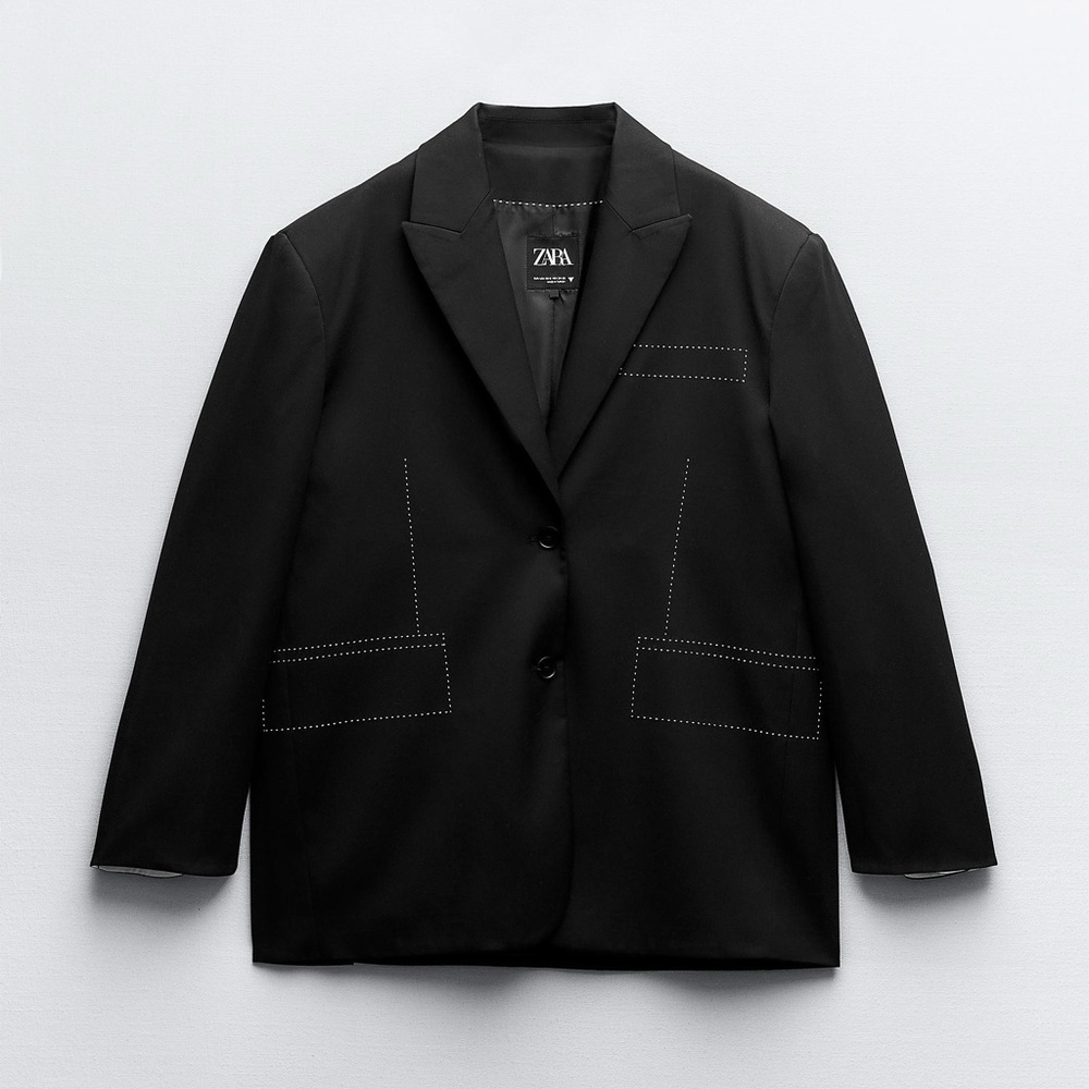 Blazer oversized, Zara, black color, size XS-S